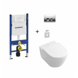 Комплект унитаз Villeroy&Boch Subway 2.0  инсталляция Geberit 4в1